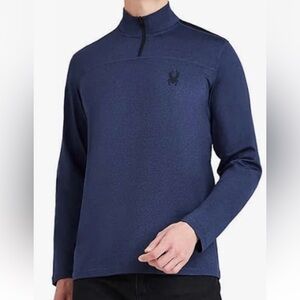 Spyder Active Men’s Performance Quarter Zip SPM808U Heather Blue Sz S